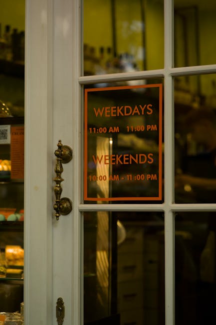 Operating Hours Sign